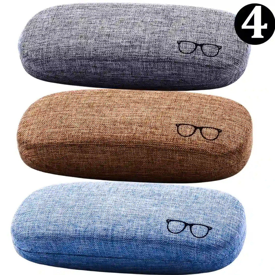 ثلاث جرابات هارد لحماية النظارات الطبية بجوده عالية مع منديل لكل جراب