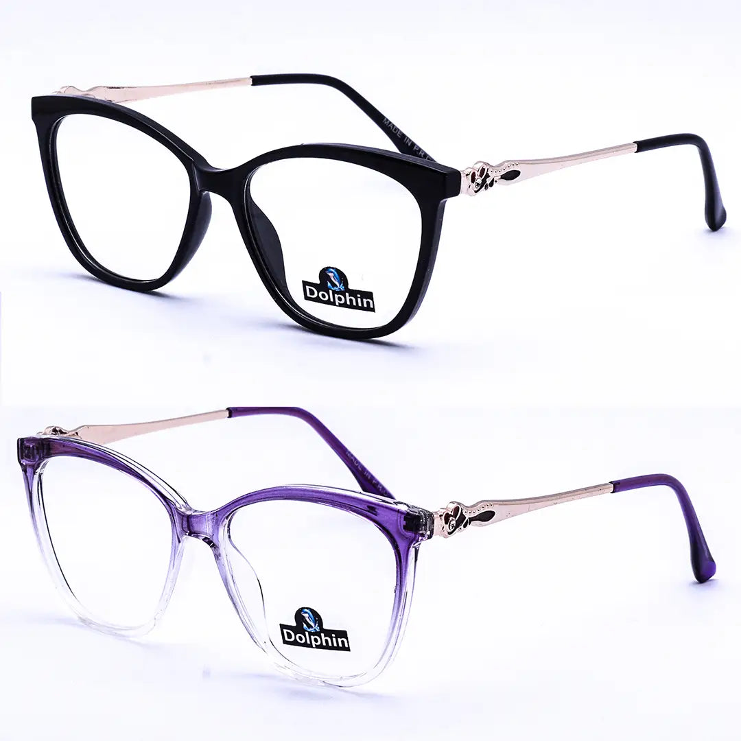 نظارتين طبية حريمي معدن وخامة تي ار ــ بالوان رائعة مع المنديل والجراب الاصلي