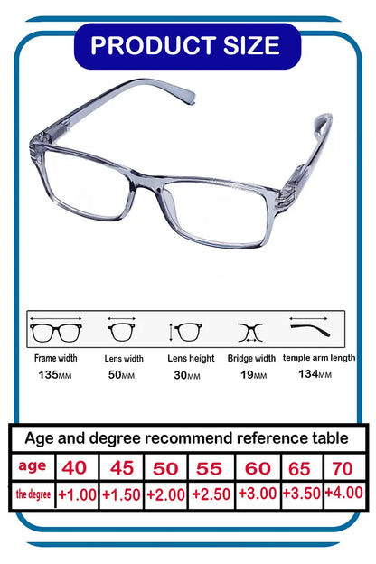 ثلاث نظارات للقراءة للرجال والنساء ــ لون رمادي مميز ــ مع الجراب والمنديل