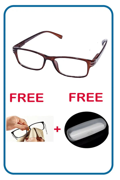 ثلاث نظارات للقراءة للرجال والنساء ــ لون بني مميز ــ مع الجراب والمنديل