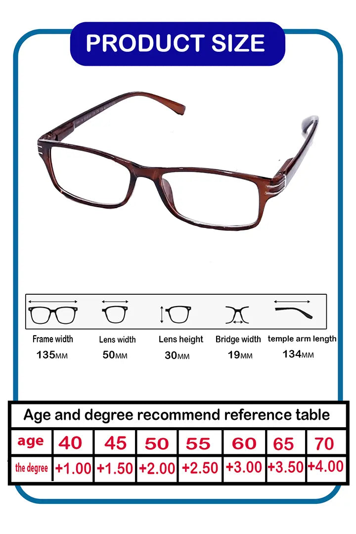 ثلاث نظارات للقراءة للرجال والنساء ــ لون بني مميز ــ مع الجراب والمنديل