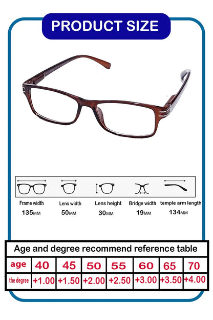 ثلاث نظارات للقراءة للرجال والنساء ــ لون بني مميز ــ مع الجراب والمنديل
