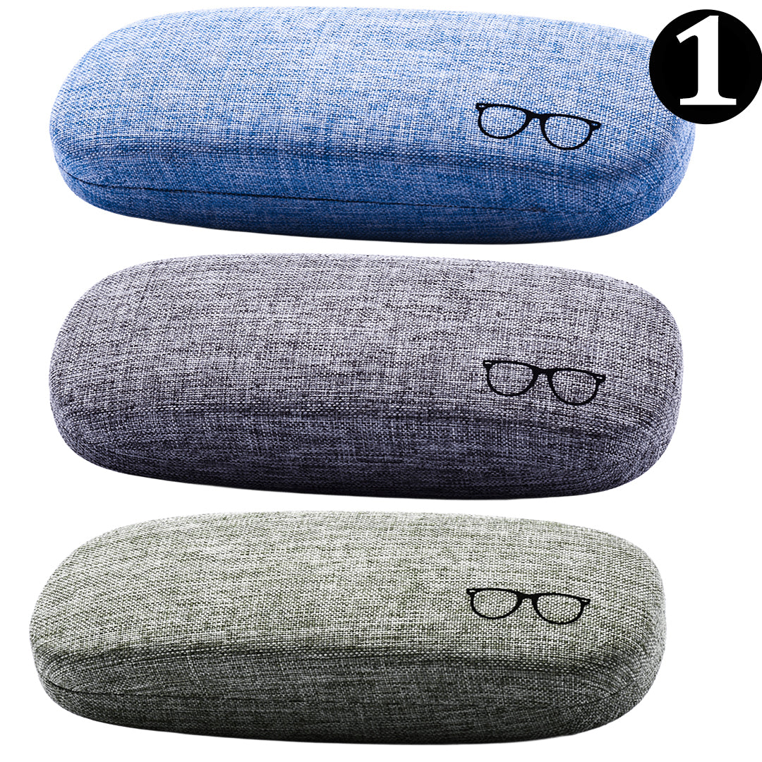 ثلاث جرابات هارد لحماية النظارات الطبية بجوده عالية مع منديل لكل جراب