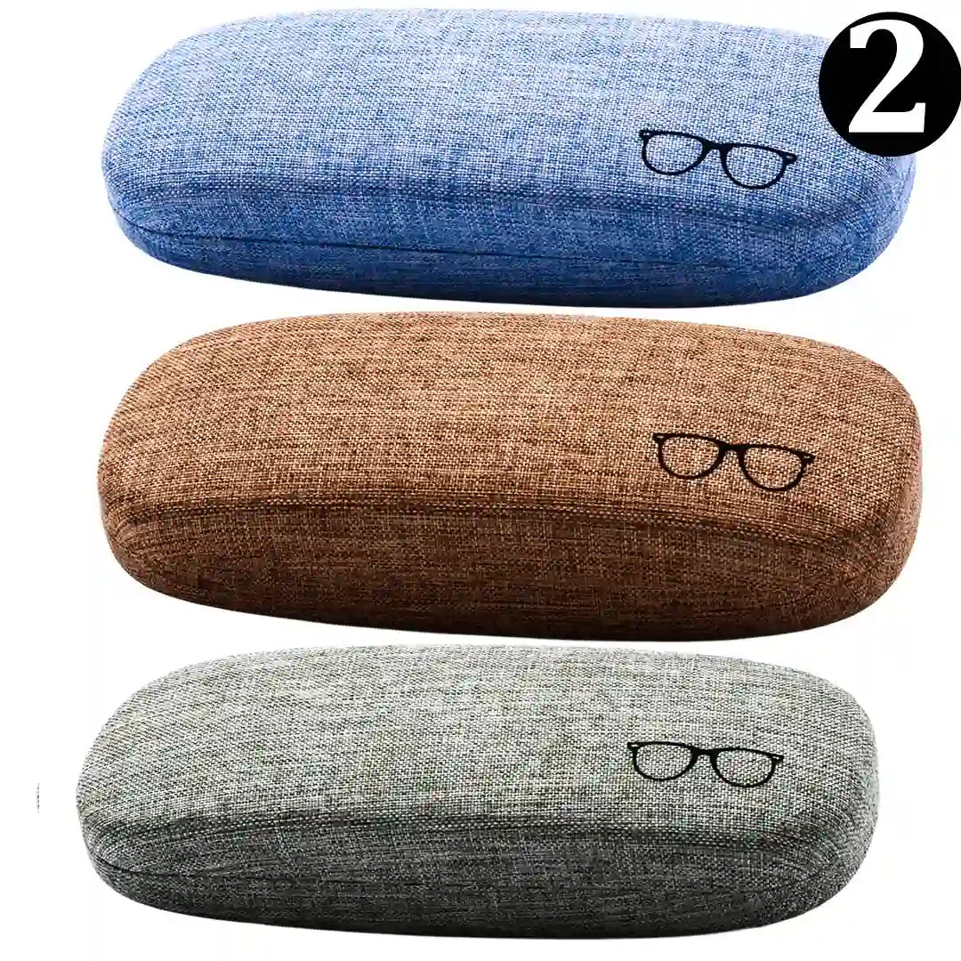 ثلاث جرابات هارد لحماية النظارات الطبية بجوده عالية مع منديل لكل جراب