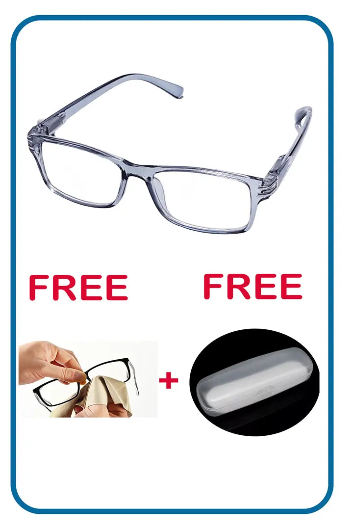 ثلاث نظارات للقراءة للرجال والنساء ــ لون رمادي مميز ــ مع الجراب والمنديل