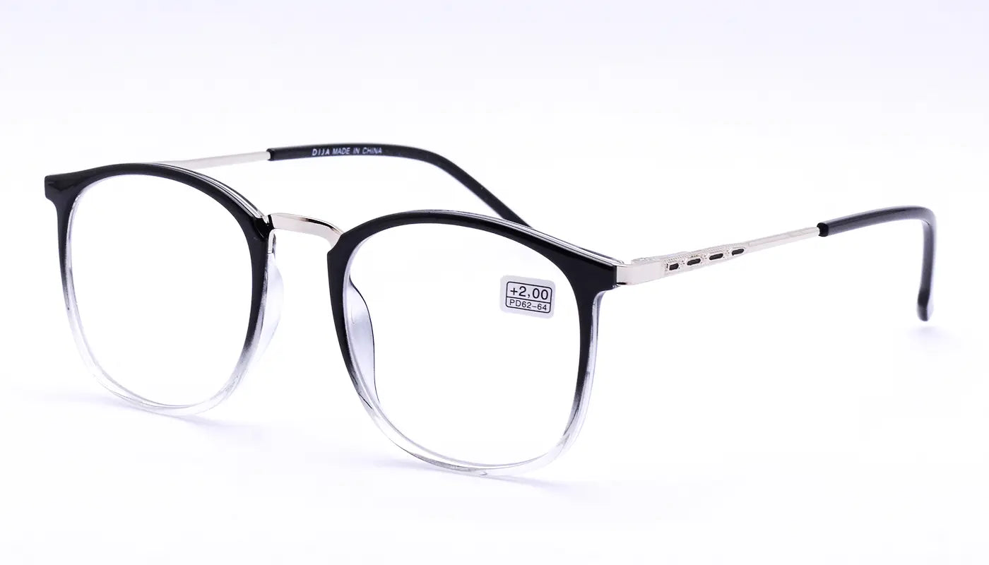 نظارات قراءة خامة مميزة للرجال والنساء اسود × شفاف    ــ هاند ميد ــ بالجراب والمنديل الاصلي